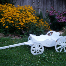 White Charming Carriage- aluminum wheel bands no longer available