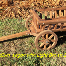 Medium Flower Girl Pumpkin Wagon, in light brown stain
